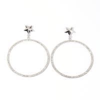 Zinc Alloy Rhinestone Drop Earring, fashion jewelry & for woman & with rhinestone, platinum color 