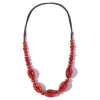 Porcelain Necklace, handmade, vintage & fashion jewelry & for woman, red Approx 23.6 Inch 