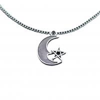 Zinc Alloy Jewelry Pendants, Moon and Star, antique silver color plated, vintage & DIY Approx 