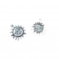 Zinc Alloy Jewelry Pendants, Sun, antique silver color plated, vintage & DIY Approx 