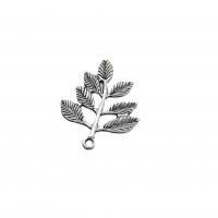 Zinc Alloy Leaf Pendants, antique silver color plated, vintage & DIY Approx 