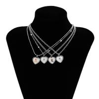 Fashion Multi Layer Necklace, Brass, with iron chain & Zinc Alloy & Acrylic, with 2.7inch extender chain, platinum color plated, fashion jewelry & multilayer & for woman Approx 13.8 Inch 