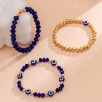 Evil Eye Jewelry Bracelet, Brass, with Copper Coated Plastic, handmade, fashion jewelry & for woman & enamel 