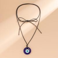 Evil Eye Jewelry Necklace, Wax Cord, with Glass, handmade, fashion jewelry & multilayer & for woman 