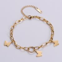 Stainless Steel Charm Bracelet, 316L Stainless Steel, with 1.97inch extender chain, Butterfly, fashion jewelry & for woman Approx 6.69 Inch 