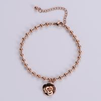 Stainless Steel Charm Bracelet, 316L Stainless Steel, with 1.97inch extender chain, Plum Blossom, Vacuum Ion Plating, fashion jewelry & for woman Approx 6.69 Inch 