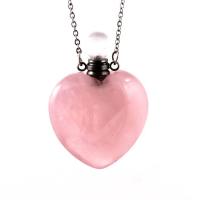 Gemstone Necklaces, with 304 Stainless Steel, Heart, fashion jewelry & Unisex 