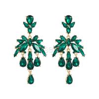 Zinc Alloy Rhinestone Drop Earring, gold color plated, vintage & for woman & with rhinestone 