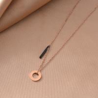 Collar de la joyería de titanio, Partículas de acero, con 5cm extender cadena, para mujer, color de rosa dorada, longitud:aproximado 38 cm, Vendido por UD