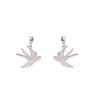 Zinc Alloy Drop Earring, swallow, silver color plated, fashion jewelry & for woman 