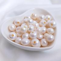 Natural Freshwater Pearl Loose Beads, Slightly Round, DIY  white 