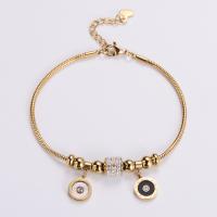 Stainless Steel Charm Bracelet, 316L Stainless Steel, with 1.18inch extender chain, Vacuum Ion Plating, fashion jewelry & for woman & with rhinestone 2mm Approx 6.89 Inch 