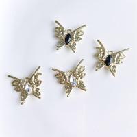 Zinklegierung Tier Anhänger, Schmetterling, plattiert, DIY & Micro pave Zirkonia, keine, 23x24x4mm, verkauft von PC