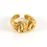 Titanium Steel Finger Ring, 18K gold plated, fashion jewelry & Unisex 