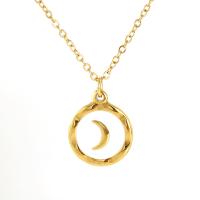 Titanium Steel Jewelry Necklace, 18K gold plated, cross chain & for woman & enamel 15mm Approx 17.7 Inch 