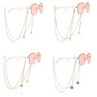 Zinklegierung Brillenkette, Anti-Skidding & verschiedene Stile für Wahl & für Frau, goldfarben, Länge:ca. 75 cm, verkauft von PC