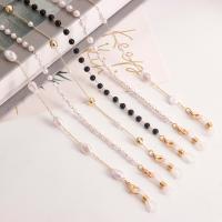 Zinc Alloy Glasses Chain, with Plastic Pearl, anti-skidding & for woman, golden Approx 78 cm [