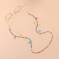 Zinc Alloy Glasses Chain, with Seedbead, anti-skidding & for woman, multi-colored Approx 66 cm [