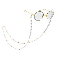 Zinc Alloy Glasses Chain, with Plastic Pearl, anti-skidding & for woman, golden Approx 79 cm 