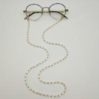 Zinklegierung Brillenkette, mit Kunststoff Perlen, Anti-Skidding & verschiedene Stile für Wahl & für Frau, goldfarben, Länge:ca. 70 cm, verkauft von PC