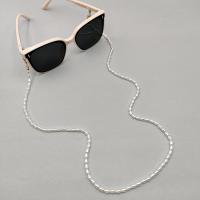 Kunststoff Perlen Brillenkette, mit Zinklegierung, Anti-Skidding & verschiedene Größen vorhanden & für Frau, weiß, Länge:ca. 70 cm, 2PCs/setzen, verkauft von setzen