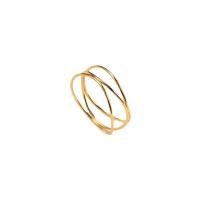 Stainless Steel Finger Ring, 316L Stainless Steel, 18K gold plated, three layers & fashion jewelry & for woman, golden 