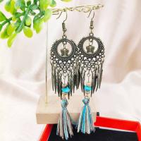 Zinc Alloy Drop Earring, with turquoise, fashion jewelry & for woman 
