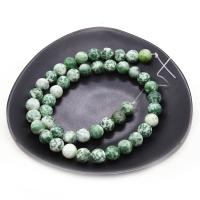 Perles en pierres aux taches vertes, Pierre de tache vert, Rond, DIY & normes différentes pour le choix, vert Environ 38 cm, Vendu par brin