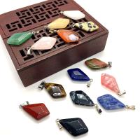 Gemstone ювелирные изделия Кулон, Природный камень, Ромб, DIY & граненый, Много цветов для выбора продается PC