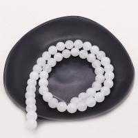 Perles de calcédoine blanche, blanc calcédoine, Rond, DIY & normes différentes pour le choix, Jaune Environ 38 cm, Vendu par brin[