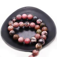 Rhodonit Perlen, rund, DIY & verschiedene Größen vorhanden, gemischte Farben, Länge:ca. 38 cm, verkauft von Strang