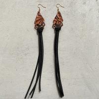Fashion Fringe Earrings, Leather, fashion jewelry & for woman 75mm 
