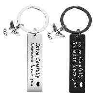 Stainless Steel Key Chain, 304 Stainless Steel, plated, Unisex 25mm,50*12mm 