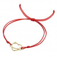 Fashion Jewelry Bracelet, Knot Cord, with 304 Stainless Steel, Heart, Vacuum Ion Plating, Unisex & adjustable & hollow Approx 15-30 cm 