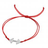 Fashion Jewelry Bracelet, Knot Cord, with 304 Stainless Steel, Barbell, Vacuum Ion Plating, Unisex & adjustable Approx 15-30 cm 