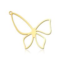 Stainless Steel Animal Pendants, 304 Stainless Steel, Butterfly, Galvanic plating, DIY & hollow Approx 