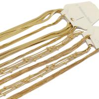 Halskette, 304 Edelstahl, Vakuum-Ionen-Beschichtung, DIY & verschiedene Stile für Wahl, goldfarben, Länge:40 cm, 5PCs/Tasche, verkauft von Tasche