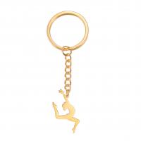 Stainless Steel Key Chain, 304 Stainless Steel, Dancing Girl, Vacuum Ion Plating, for woman 24.5mm 