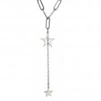 Stainless Steel Jewelry Necklace, 304 Stainless Steel, with 5cm extender chain, Star, Vacuum Ion Plating, for woman cm 