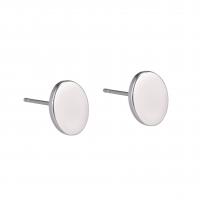 Stainless Steel Stud Earring, 304 Stainless Steel, Flat Oval, Vacuum Ion Plating, for woman 