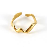 Anillo de dedo de acero Titanium de, Partículas de acero, chapado en oro de 18 K, ajustable & para mujer, Vendido por UD