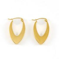 Titanium Steel Lever Back Earring, Geometrical Pattern, 18K gold plated, for woman & hollow 