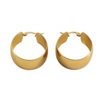 Titanium Steel Earrings, 304 Stainless Steel, 18K gold plated, fashion jewelry & for woman 