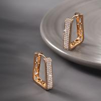 Zinc Alloy Rhinestone Drop Earring, 18K gold plated, fashion jewelry & for woman & with rhinestone, golden 