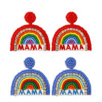 Glass Seed Beads Earring, Seedbead, handmade, Bohemian style & Mother Day Jewelry & for woman 