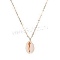 Shell Zinc Alloy Necklace, with Shell, with 2.8inch extender chain, gold color plated, fashion jewelry & for woman Approx 17 Inch 
