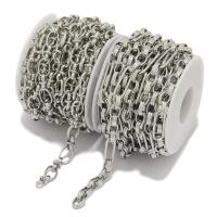 Stainless Steel Oval Chain, 304 Stainless Steel, Vacuum Ion Plating, DIY original color [