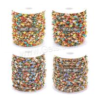 Stainless Steel Curb Chain, 304 Stainless Steel, Vacuum Ion Plating, DIY & enamel, multi-colored 