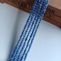 Gemischte Farbe Quarz Perlen, Cyanit, rund, DIY & facettierte, blau, 4mm, ca. 90PCs/Strang, verkauft von Strang