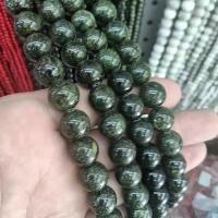 Бусины из одного камня, Природный камень, Круглая, полированный, DIY & разный размер для выбора, зеленый, длина:Приблизительно 38 см, продается Strand